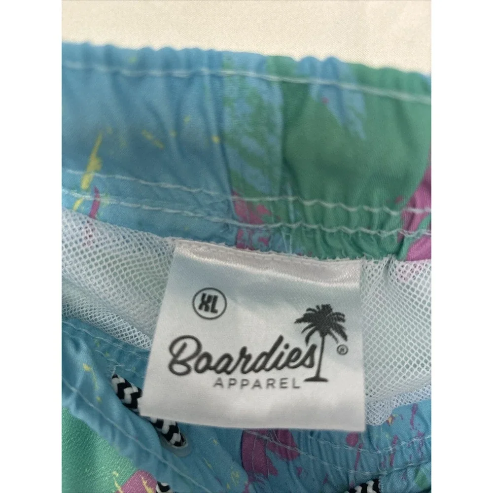 Boardies Mens Paint Smear Board Shorts Swim Trunks‎ Sz XL Elastic Waist EUC G7